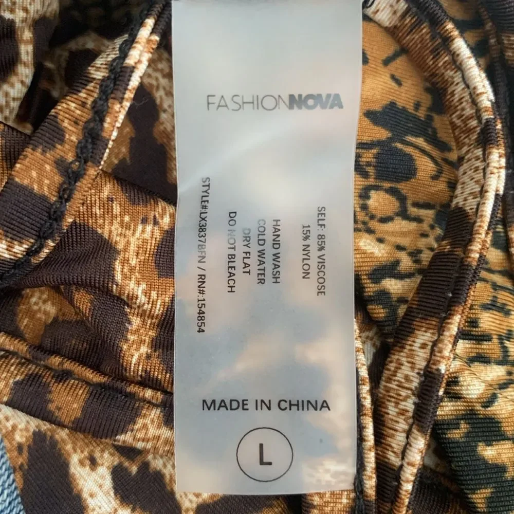 Leopard Print Bikini Bottoms Size L
